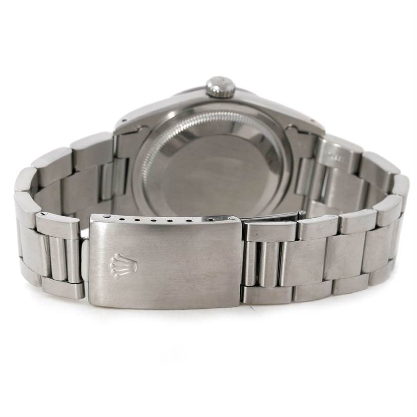 The image shows the back and clasp of the Rolex Explorer 14270 Men's Stainless Steel Black Dial 14270 Men's Stainless Steel Black Dial watch.