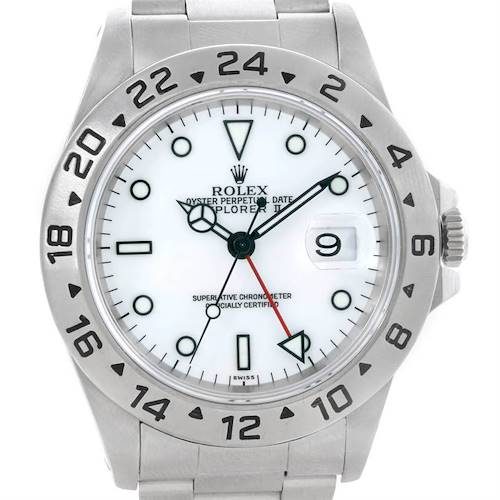 Photo of Rolex Explorer II Mens Stainless Steel White Dial Watch 16570