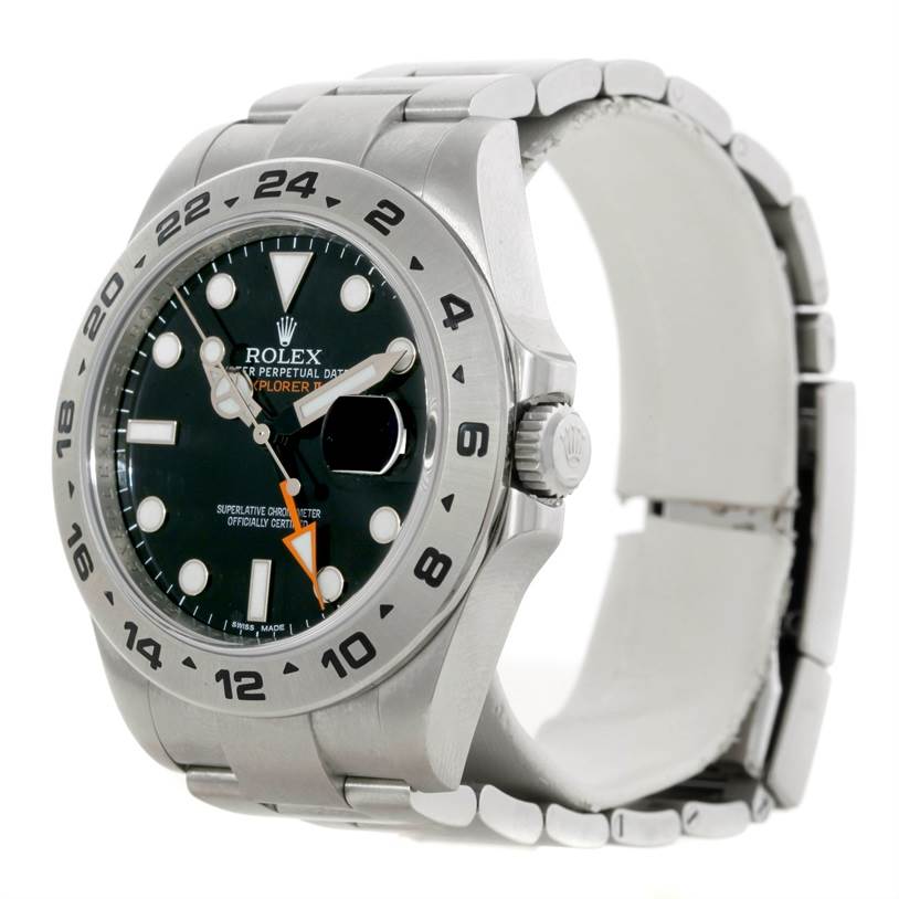The image shows a front-left angle of a Rolex Explorer 216570 Men's Stainless Steel Black Dial 216570 Men's Stainless Steel Black Dial watch, displaying the dial, bezel, case, bracelet, and crown.