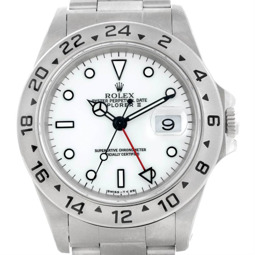 Rolex Explorer II Mens Stainless Steel White Dial Watch 16570 ...