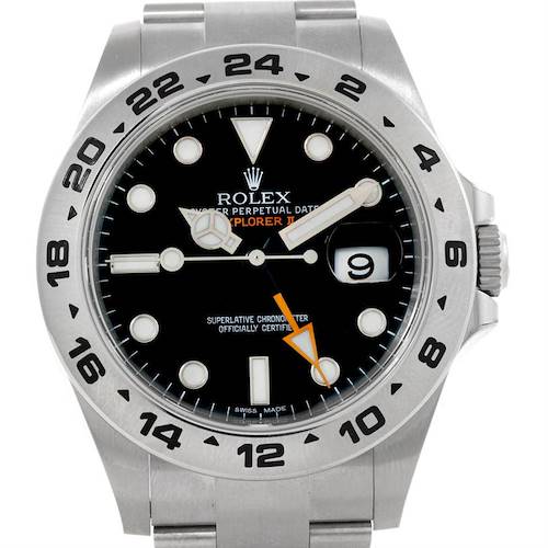 Photo of Rolex Explorer II Mens Steel Black Dial Watch 216570