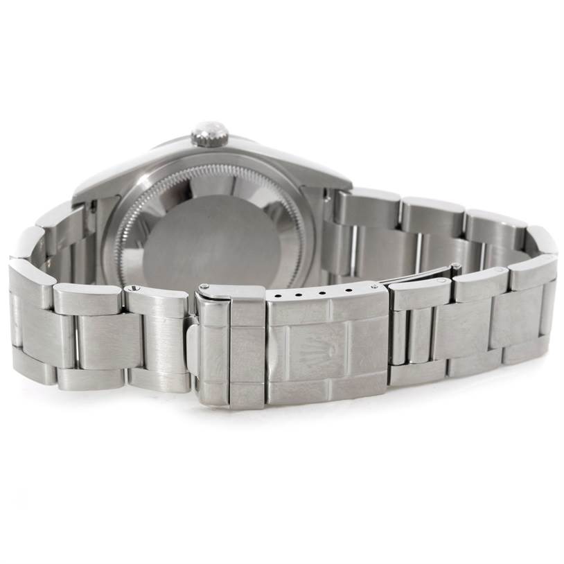 This image shows the back and bracelet of the Rolex Explorer 114270 Men's Stainless Steel Black Dial 114270 Men's Stainless Steel Black Dial watch.