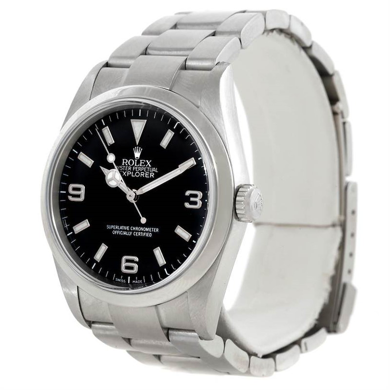 Rolex Explorer I Black Dial Stainless Steel Mens Watch 114270 SwissWatchExpo