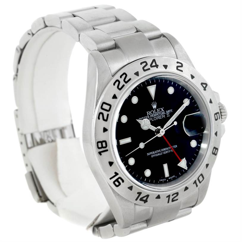 The image shows a Rolex Explorer 16570 Men's Stainless Steel Black Dial 16570 Men's Stainless Steel Black Dial watch at a slight angle, highlighting the bezel, dial, and stainless steel bracelet.