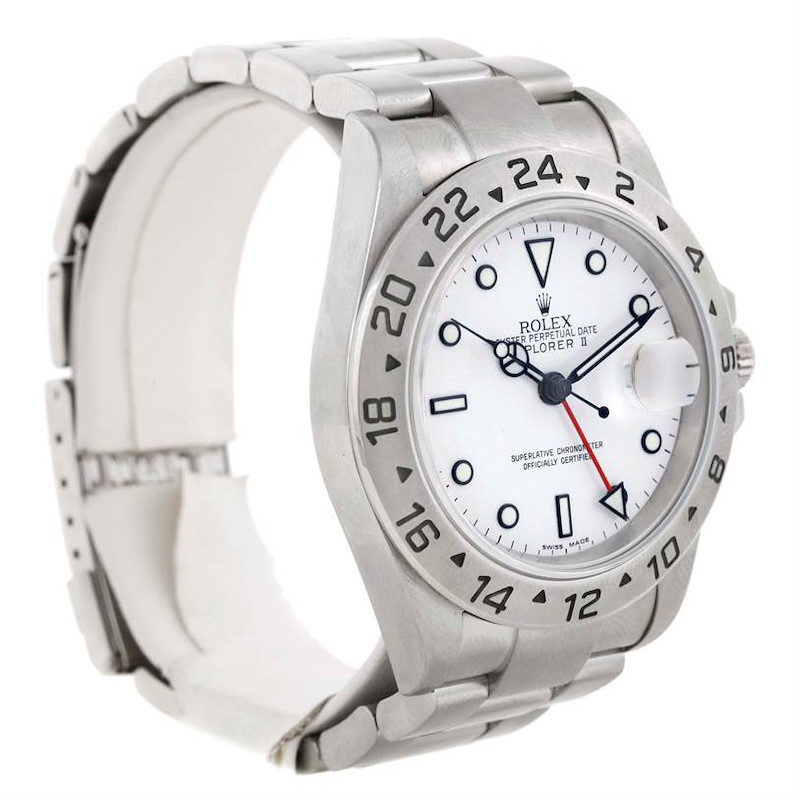 Rolex Explorer II Steel White Dial Watch 16570 SwissWatchExpo