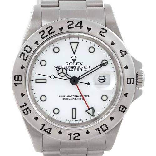 Photo of Rolex Explorer II Mens Stainless Steel White Dial Watch 16570