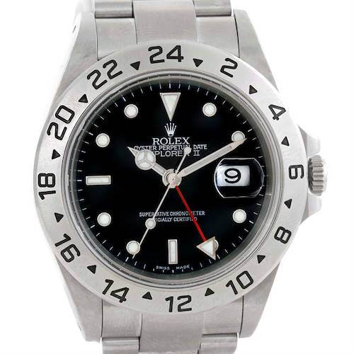 Photo of Rolex Explorer II Mens Stainless Steel Black Dial Watch 16570