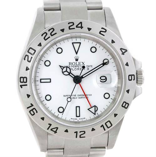 Photo of Rolex Explorer II Stainless Steel White Dial Mens Watch 16570