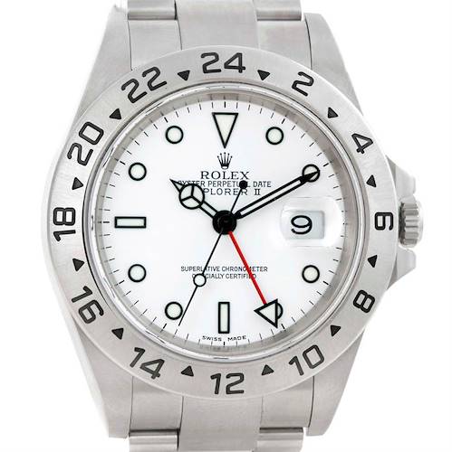 Photo of Rolex Explorer II Stainless Steel White Dial Mens Watch 16570