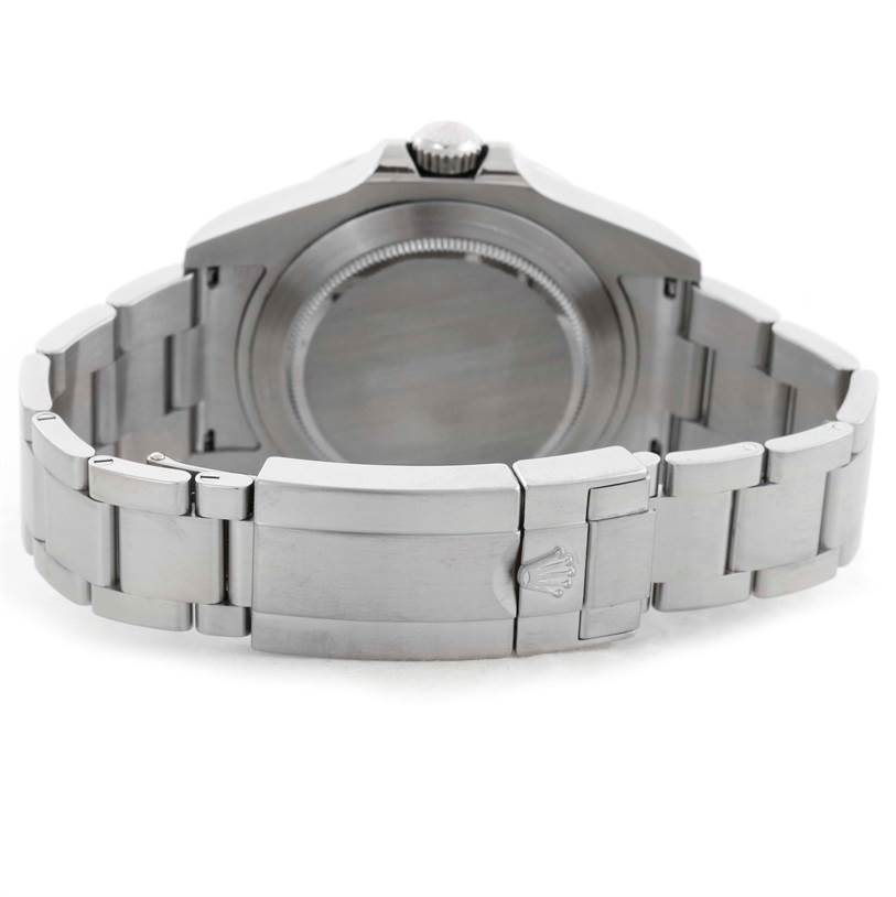 The image shows the back case and Oyster bracelet of a Rolex Explorer 216570 Men's Stainless Steel Black Dial 216570 Men's Stainless Steel Black Dial watch, viewed from the rear.