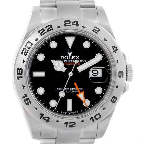 Photo of Rolex Explorer II Mens Stainless Steel Black Dial Watch 216570