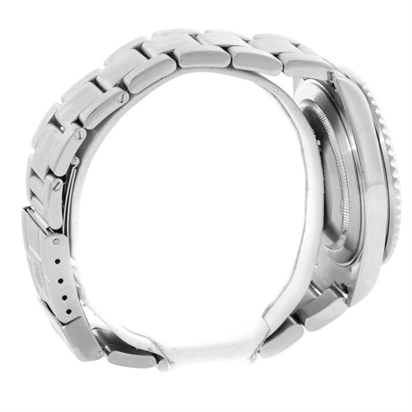 The image shows a side view of the bracelet and case of a Rolex GMT-Master 16710 Men
s Stainless Steel Black Dial 16710 Men
s Stainless Steel Black Dial watch.