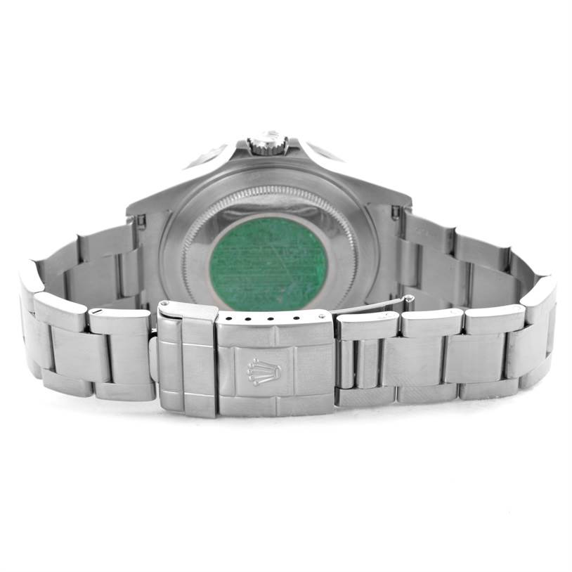 The image shows the back case and bracelet clasp of a Rolex GMT-Master 16710 Men's Stainless Steel Black Dial 16710 Men's Stainless Steel Black Dial watch, viewed from the rear angle.