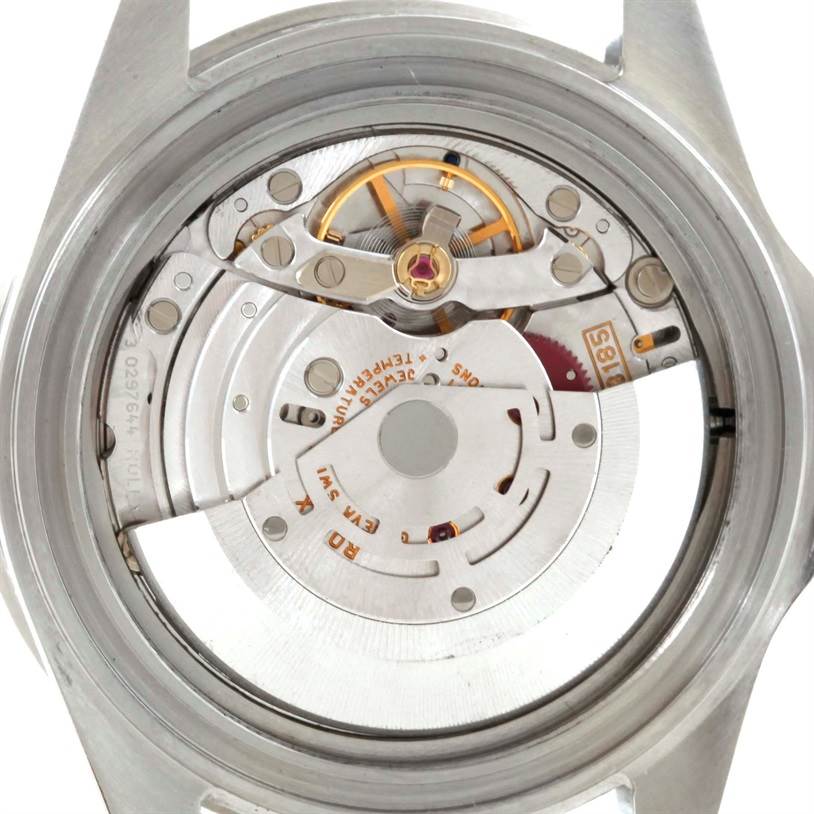 The image shows the movement mechanism of a Rolex GMT-Master 16710 Men's Stainless Steel Black Dial 16710 Men's Stainless Steel Black Dial watch from the back view.