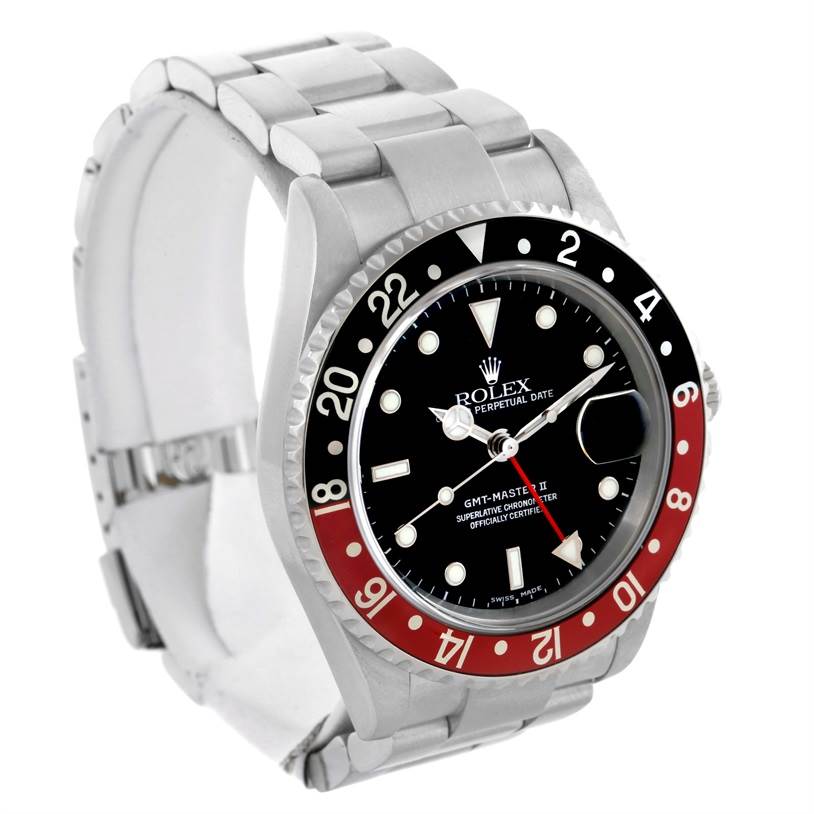 The image shows a Rolex GMT-Master 16710 Men's Stainless Steel Black Dial 16710 Men's Stainless Steel Black Dial watch at a slight angle, displaying the face, bezel, bracelet, and crown.