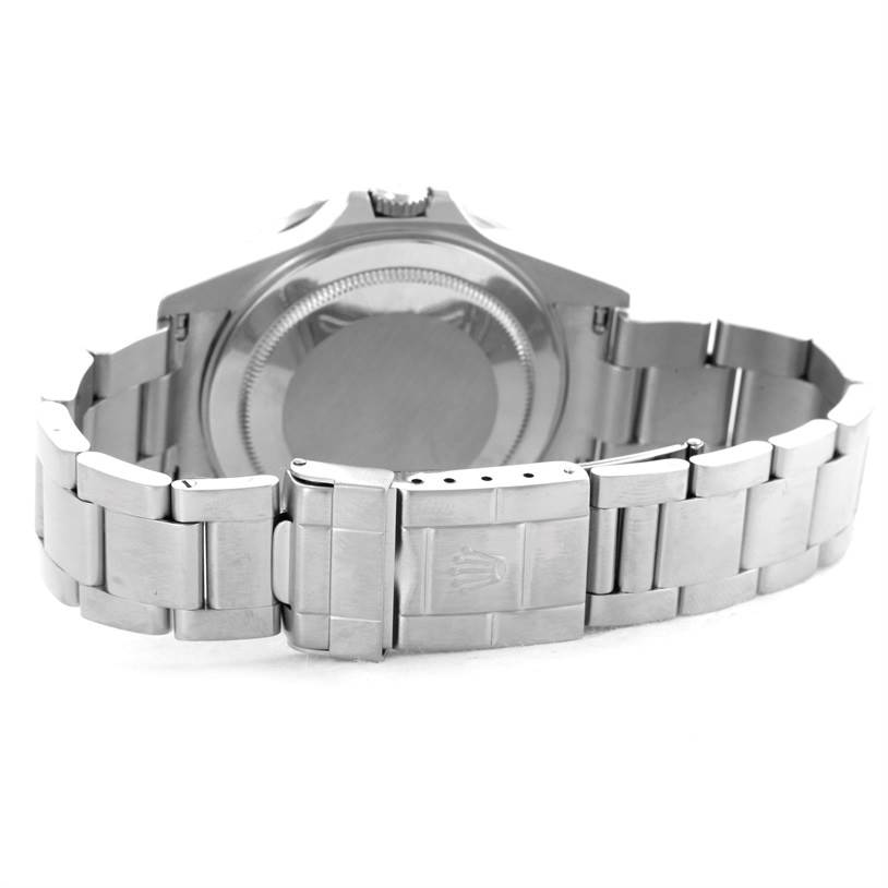 This image shows the back case and clasp of a Rolex GMT-Master 16710 Men's Stainless Steel Black Dial 16710 Men's Stainless Steel Black Dial watch.