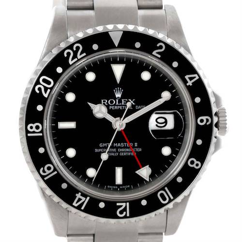 Photo of Rolex GMT Master II Black Bezel Mens Watch 16710 Year 2004