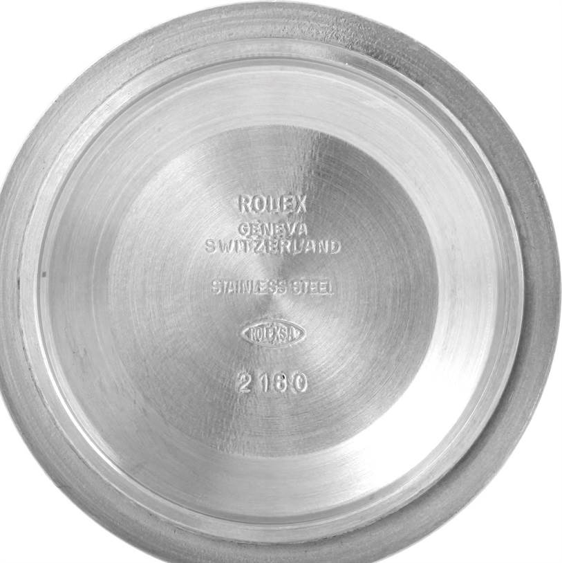 This image shows the inside case back of a Rolex GMT-Master 16710 Men's Stainless Steel Black Dial 16710 Men's Stainless Steel Black Dial watch from a top-down angle.