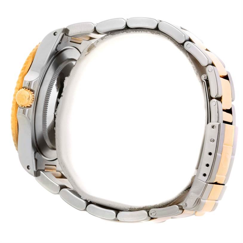 The image shows a side view of the Rolex GMT-Master 16713 Men's Stainless Steel Black Dial 16713 Men's Stainless Steel Black Dial, focusing on the bracelet, clasp, and crown.