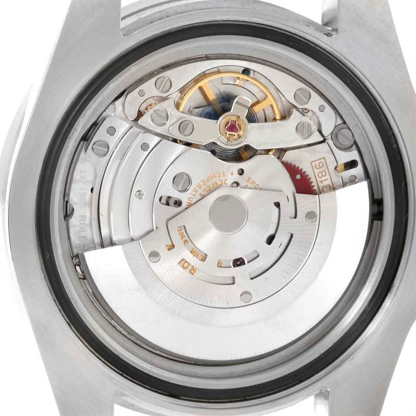 The image shows the internal mechanical movement of the Rolex GMT-Master 116710 Men's Stainless Steel Black Dial 116710 Men's Stainless Steel Black Dial watch from a back angle.