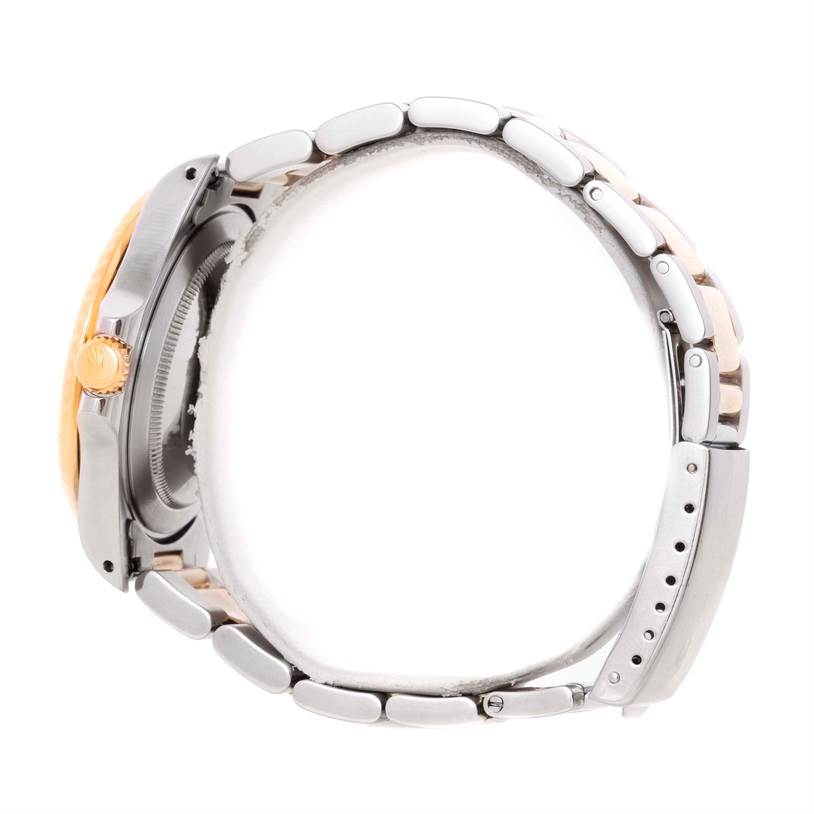 This image shows a side view of a Rolex GMT-Master 16713 Men's Stainless Steel Brown Dial 16713 Men's Stainless Steel Brown Dial watch, focusing on the crown, case, and bracelet.