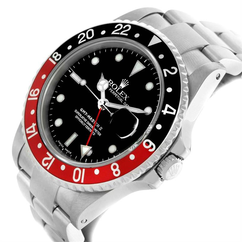 Rolex Gmt Master Ii Black Red Coke Bezel Automatic Mens Watch 16710 Swisswatchexpo