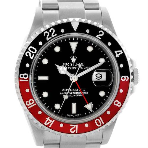 Photo of Rolex GMT Master II Black Red Coke Bezel Automatic Mens Watch 16710