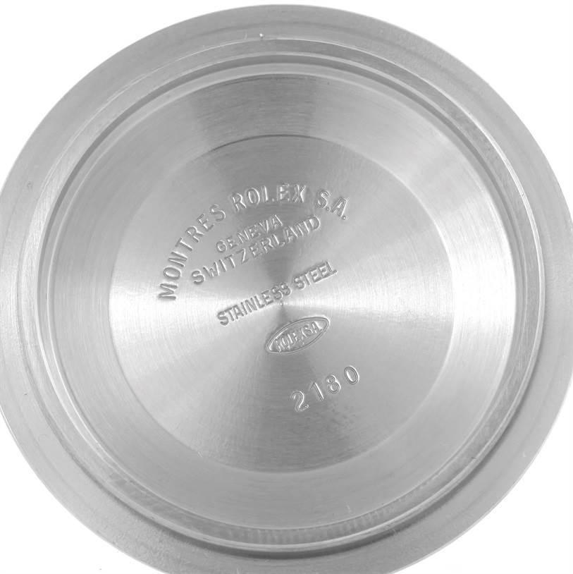 This is an image of the case back of a Rolex GMT-Master 16710 Men's Stainless Steel Black Dial 16710 Men's Stainless Steel Black Dial watch, showing the interior markings and engravings.