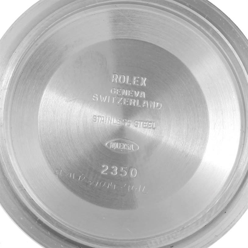 The image shows the inside case back of a Rolex GMT-Master 116710 Men
s Stainless Steel Black Dial 116710 Men
s Stainless Steel Black Dial watch.