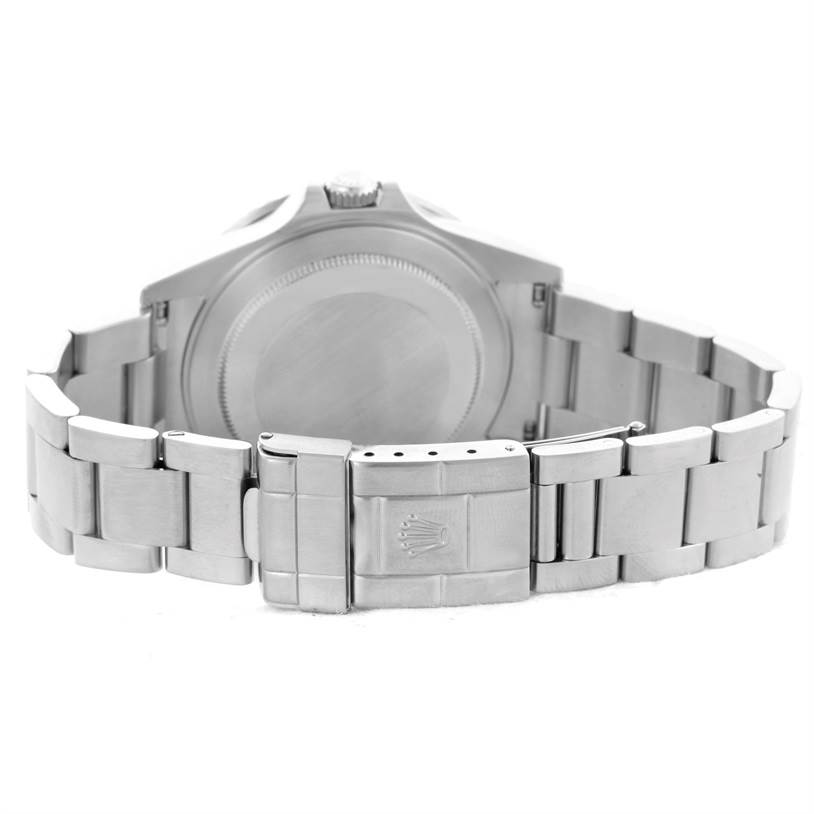 This image shows the back view of the band and caseback of a Rolex GMT-Master 16710 Men's Stainless Steel Black Dial 16710 Men's Stainless Steel Black Dial watch.