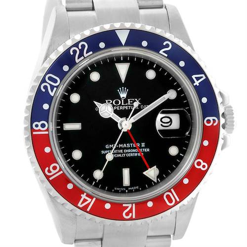 Photo of Rolex GMT Master II Pepsi Red Blue Bezel Mens Watch 16710