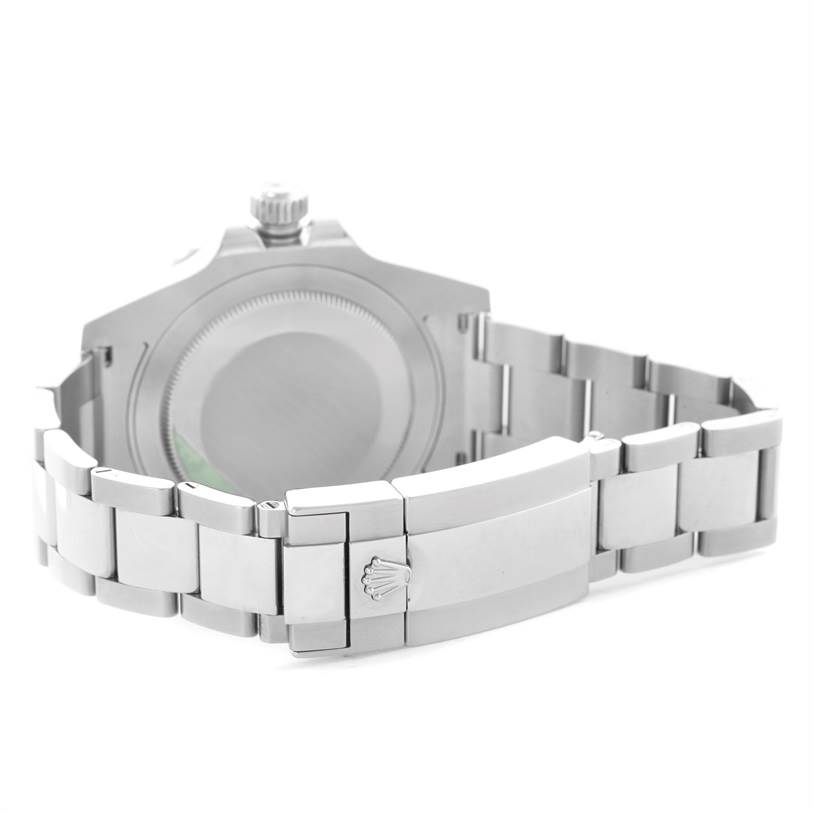 This image shows the back view of a Rolex GMT-Master 116710 Men's Stainless Steel Black Dial 116710 Men's Stainless Steel Black Dial watch, focusing on its bracelet and clasp.