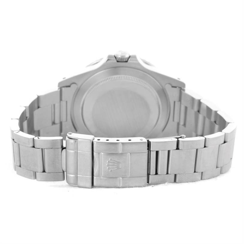 The image shows the back of the Rolex GMT-Master 16700 Men's Stainless Steel Black Dial 16700 Men's Stainless Steel Black Dial watch, focusing on the bracelet and clasp.