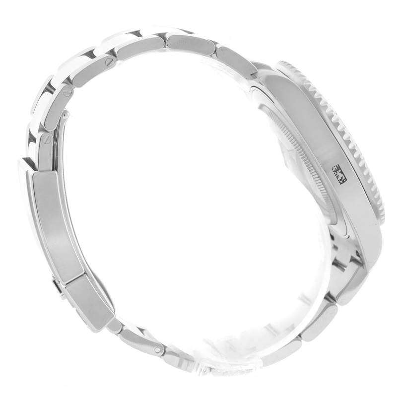 The image shows a side view of the Rolex GMT-Master 116710 Men's Stainless Steel Black Dial 116710 Men's Stainless Steel Black Dial, highlighting the bracelet, case, and bezel.