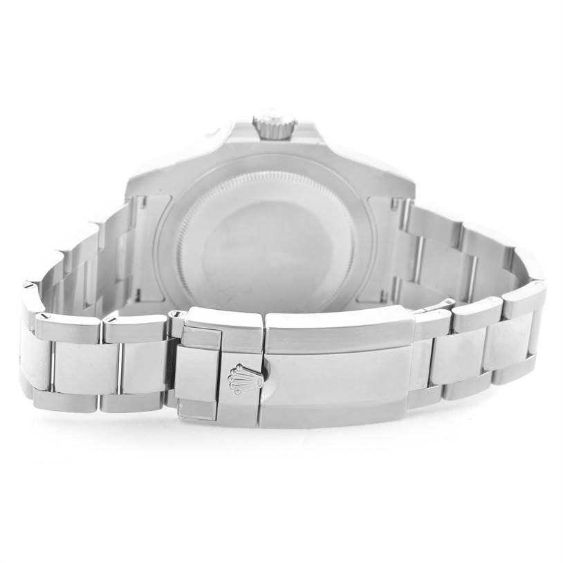 The image shows a rear view of the clasp and bracelet of a Rolex GMT-Master 116710 Men's Stainless Steel Black Dial 116710 Men's Stainless Steel Black Dial watch.