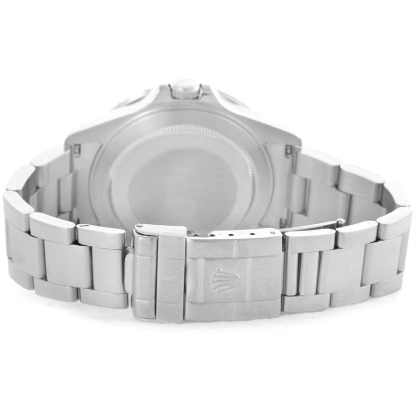 The image shows the back view of the Rolex GMT-Master 16710 Men's Stainless Steel Black Dial 16710 Men's Stainless Steel Black Dial watch, highlighting the bracelet and clasp.