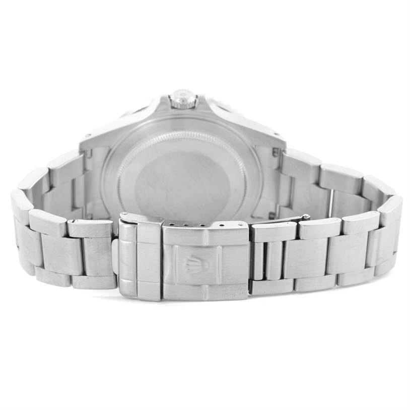 This image shows the back view and clasp of the Rolex GMT-Master 16710 Men's Stainless Steel Black Dial 16710 Men's Stainless Steel Black Dial watch.