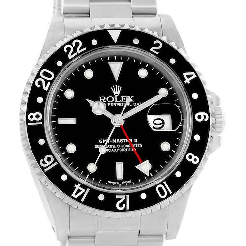 Photo of Rolex GMT Master II Black Bezel Stainless Steel Mens Watch 16710