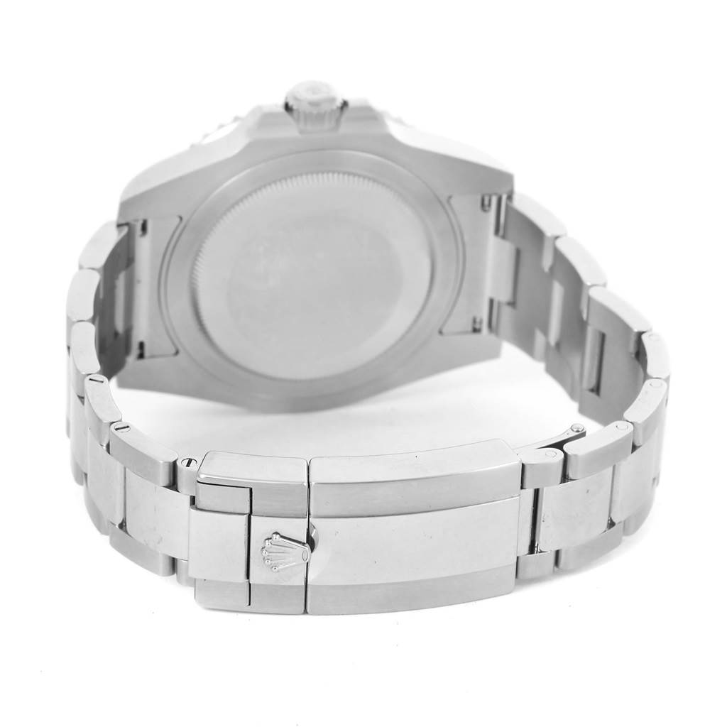 This image shows the back of the Rolex GMT-Master 116710BLNR Men's Stainless Steel Black Dial 116710BLNR Men's Stainless Steel Black Dial watch, focusing on the bracelet and clasp.