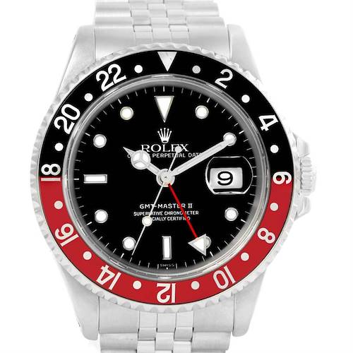 Photo of Rolex GMT Master II Black Red Coke Bezel Jubilee Bracelet Watch 16710