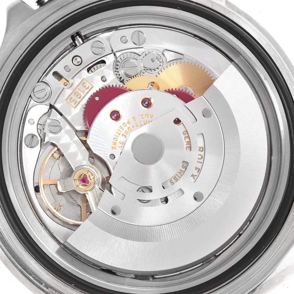 This image shows the internal movement mechanism of the Rolex GMT-Master 16710 Men's Stainless Steel Black Dial 16710 Men's Stainless Steel Black Dial watch model from a top-down angle.