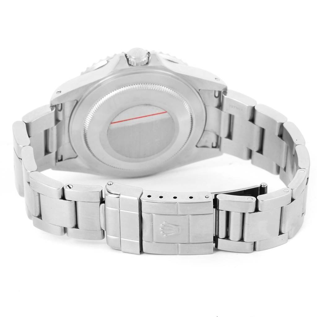 The image shows the back case and bracelet of a Rolex GMT-Master 16710 Men's Stainless Steel Black Dial 16710 Men's Stainless Steel Black Dial watch.