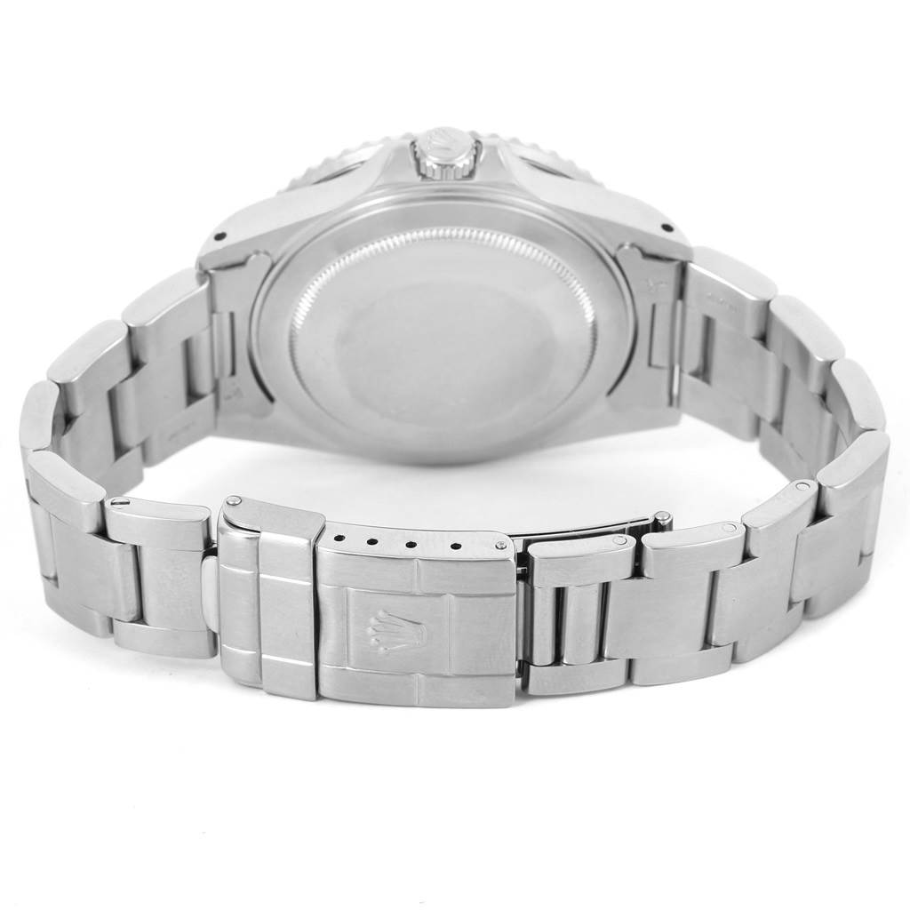 The image shows the back case and bracelet of the Rolex GMT-Master 16710 Men's Stainless Steel Black Dial 16710 Men's Stainless Steel Black Dial watch from a rear angle.