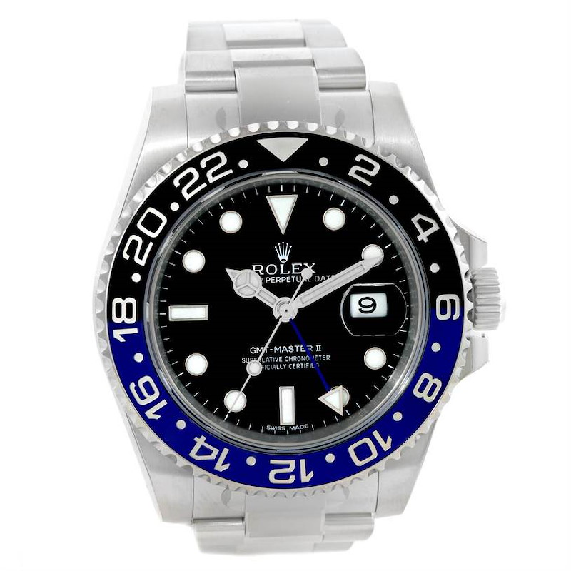 Rolex GMT Master II Batman Blue Black Ceramic Mens Watch 116710 Unworn ...