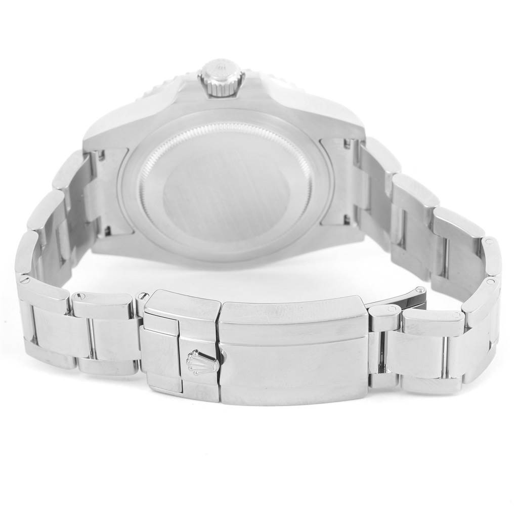 This image shows the back view of a Rolex GMT-Master 116710 Men's Stainless Steel Black Dial 116710 Men's Stainless Steel Black Dial watch, focusing on the case, crown, and metal bracelet with clasp.