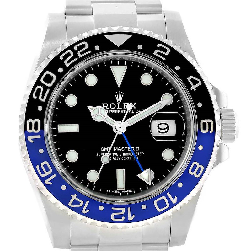 Rolex GMT Master II Batman Blue Black Ceramic Bezel Mens Watch 116710 SwissWatchExpo