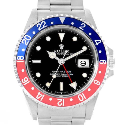 Photo of Rolex GMT Master Blue Red Pepsi Bezel Steel Watch 16700 Box Papers
