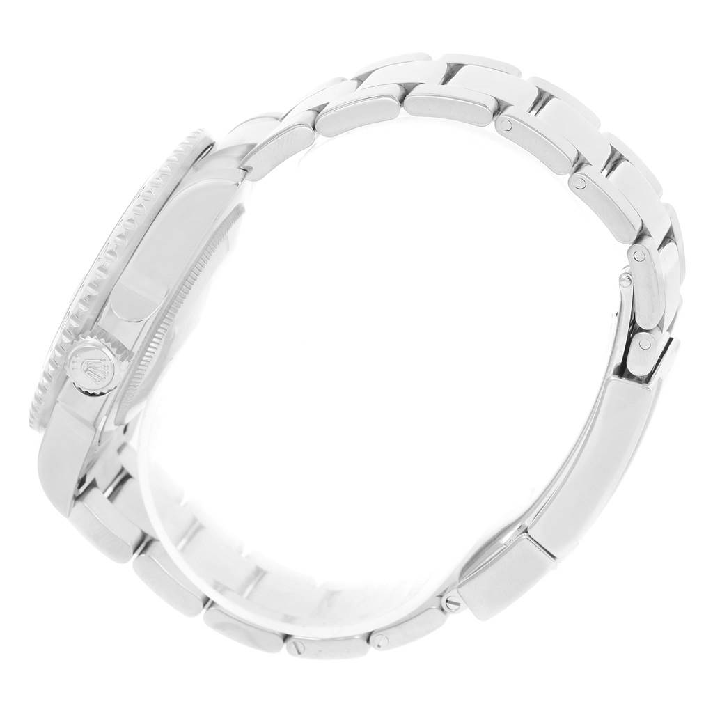 The image shows a side view of the case and bracelet of the Rolex GMT-Master 116710 Men
s Stainless Steel Black Dial 116710 Men
s Stainless Steel Black Dial watch.