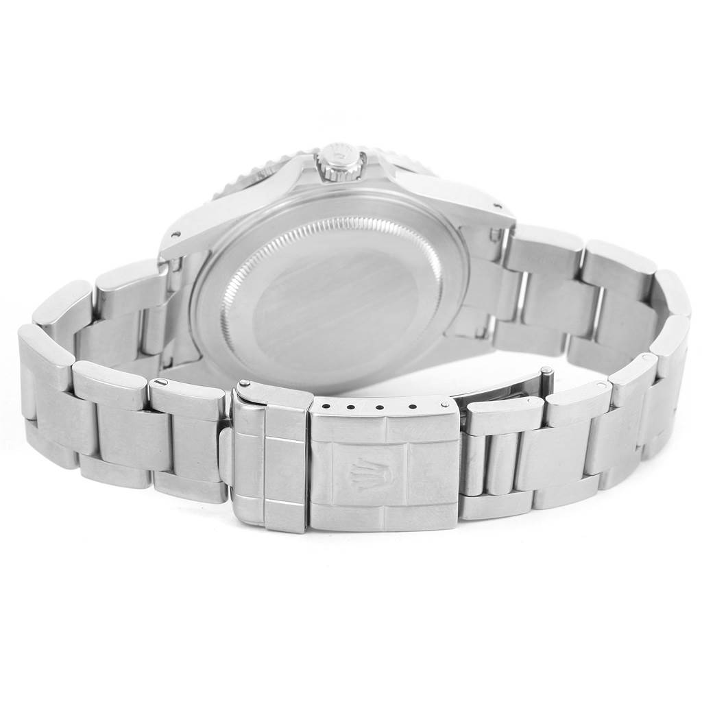 This image shows the back view and bracelet of a Rolex GMT-Master 16710 Men's Stainless Steel Black Dial 16710 Men's Stainless Steel Black Dial watch.