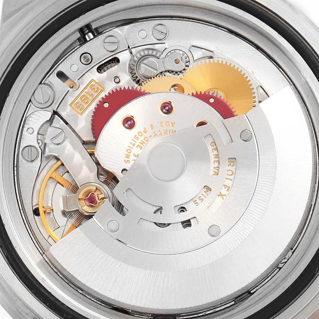This image shows a close-up view of the movement and internal mechanism of a Rolex GMT-Master 16710 Men's Stainless Steel Black Dial 16710 Men's Stainless Steel Black Dial watch.